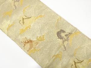 アンティーク　荒波に岩山模様織り出し袋帯（材料）